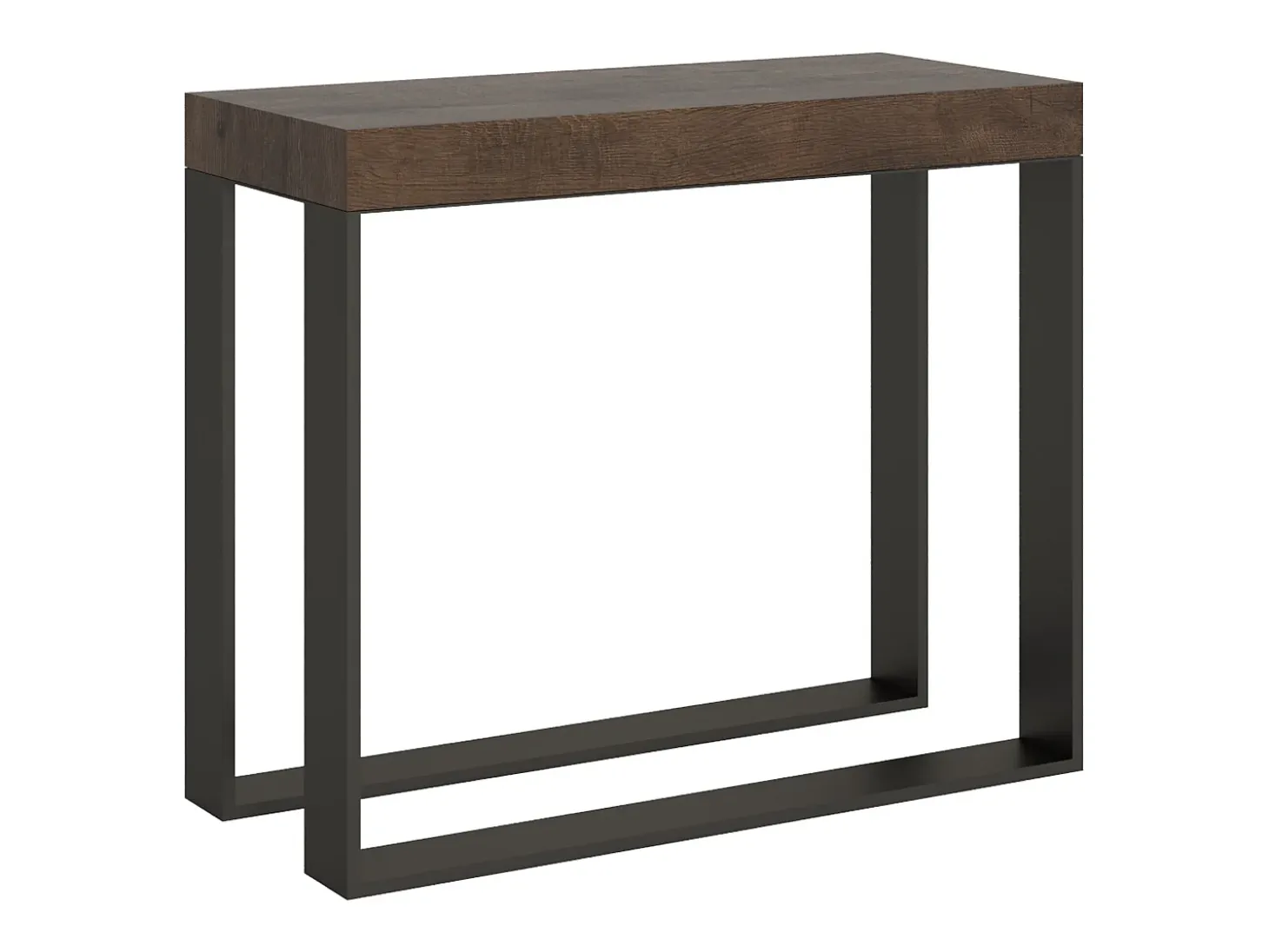 Mesa consola extensível 90x40/300 cm Elettra Nogueira quadro Antracite