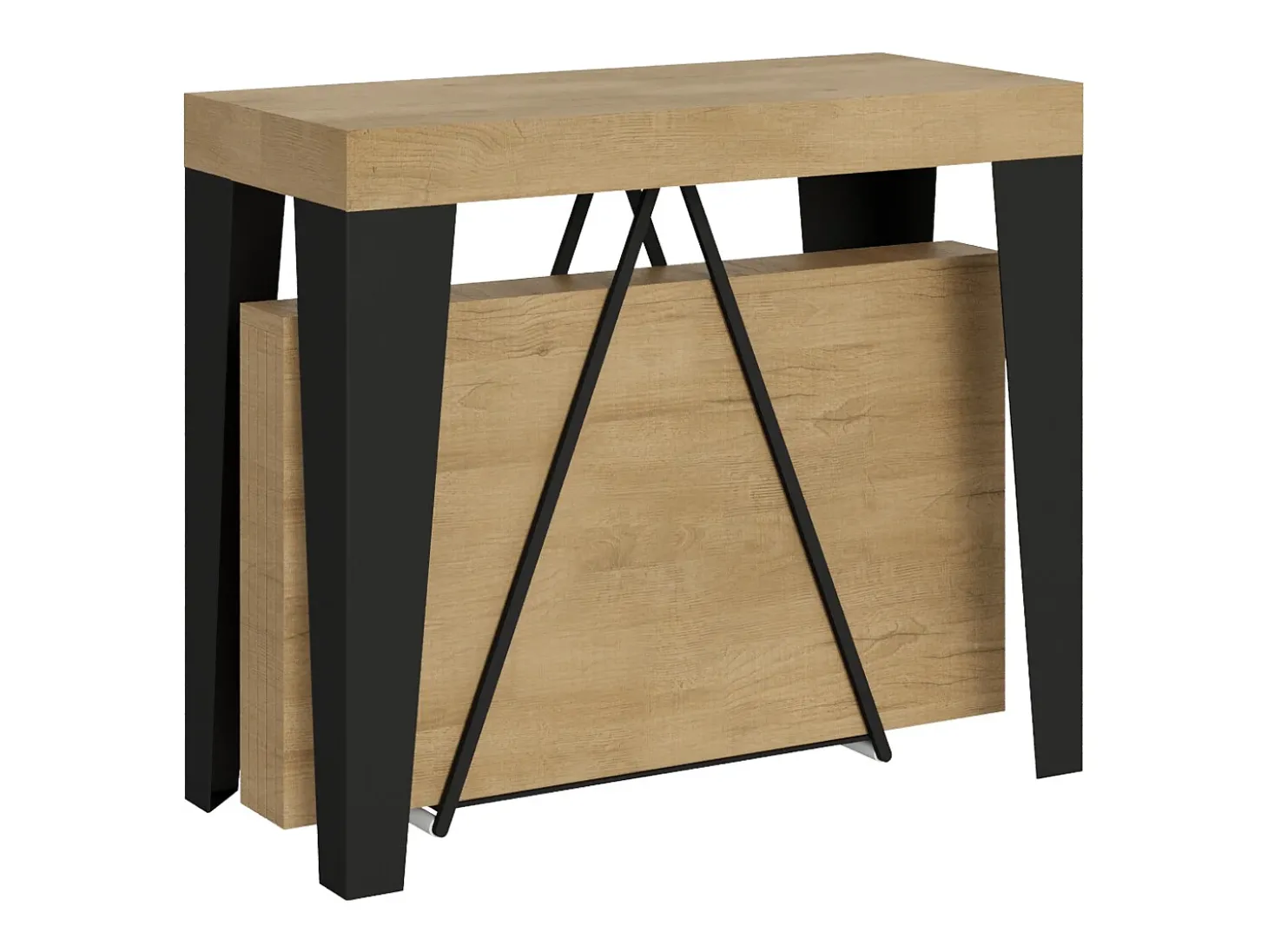 Mesa consola extensível 90x40/196 cm Algo Small carvalho natural quadro antracite