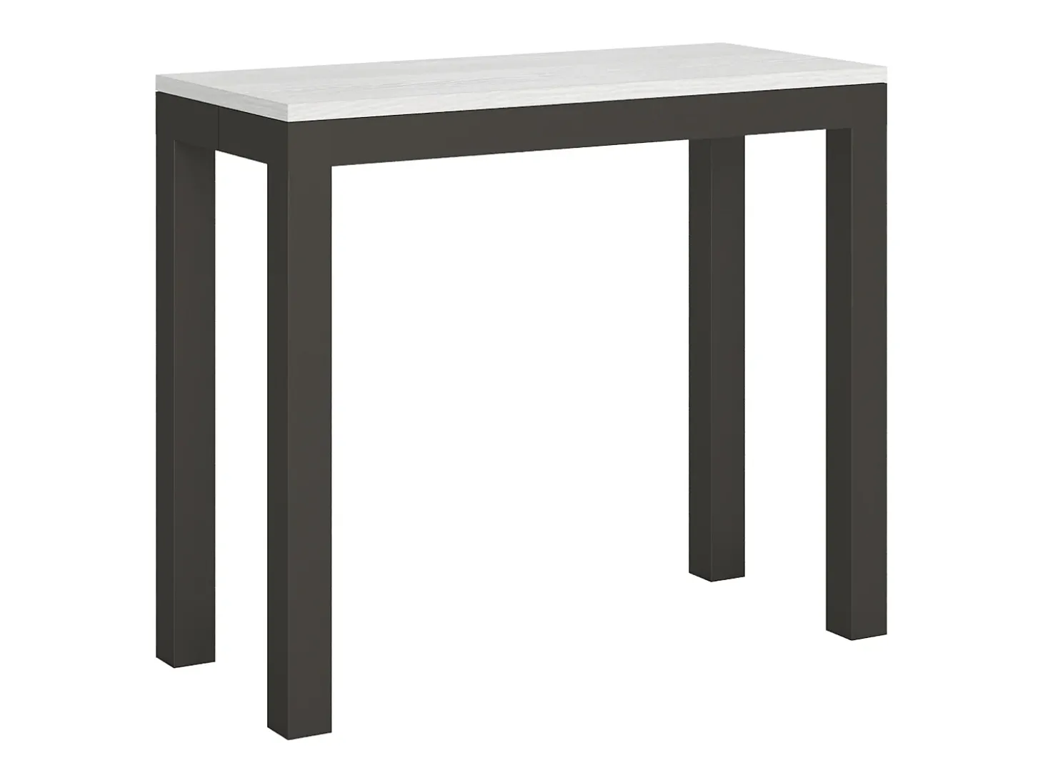 Mesa consola extensível 90x40/196 cm Everyday Small Evolution Cinza Branca quadro Antracite