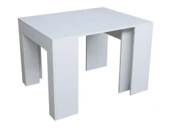 Mesa consola extensível 90x49/307 cm Extra Cinza Branca extensões internas