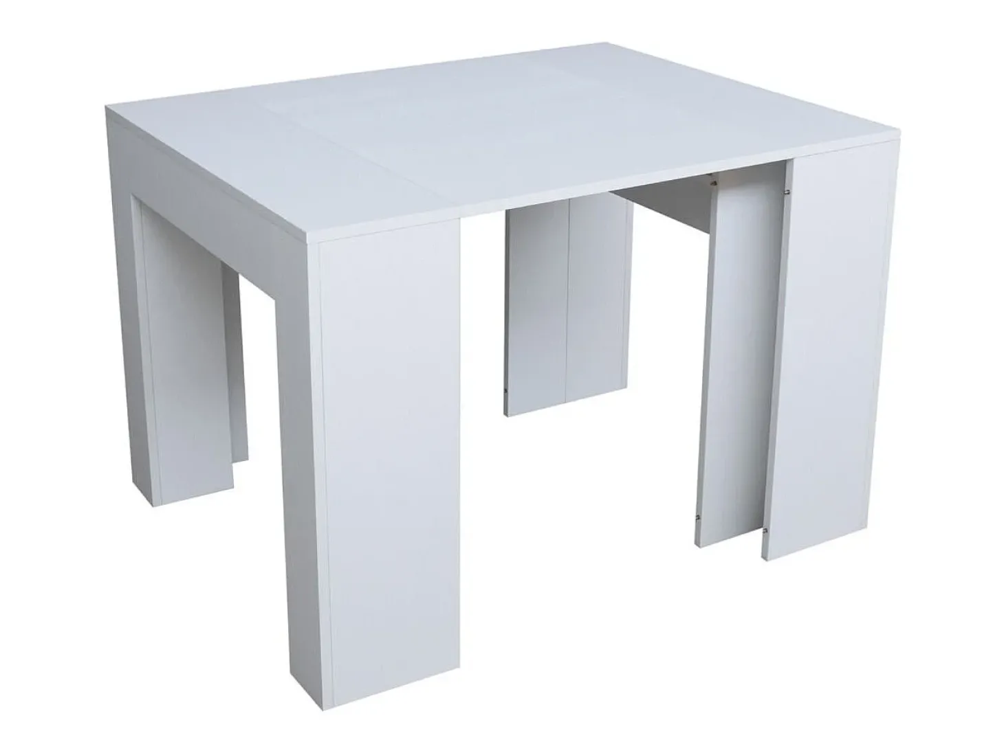 Mesa consola extensível 90x49/307 cm Extra Cinza Branca extensões internas