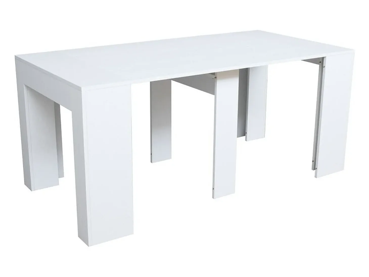 Mesa consola extensível 90x49/307 cm Extra Cinza Branca extensões internas