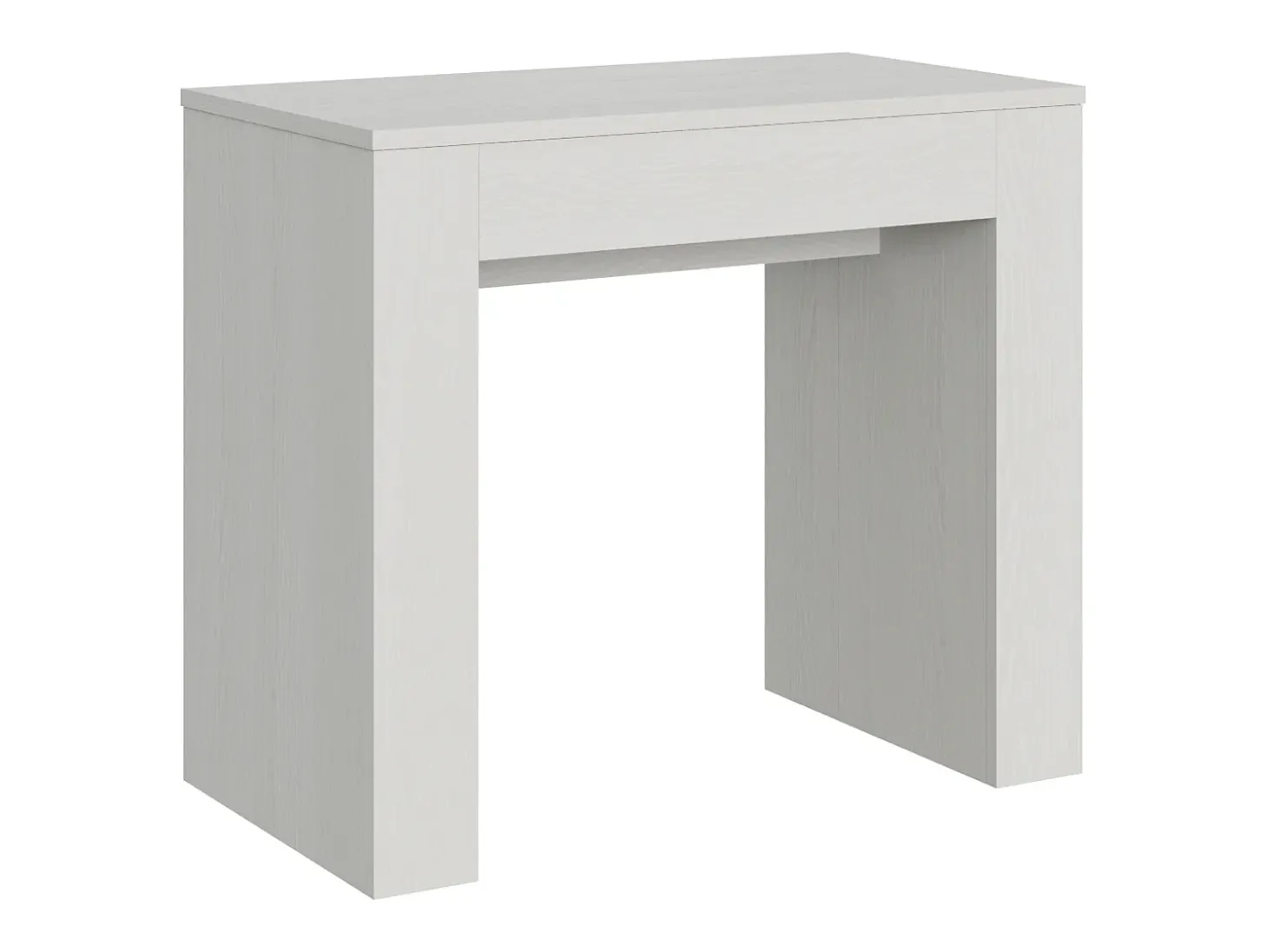 Mesa consola extensível 90x49/307 cm Extra Cinza Branca extensões internas