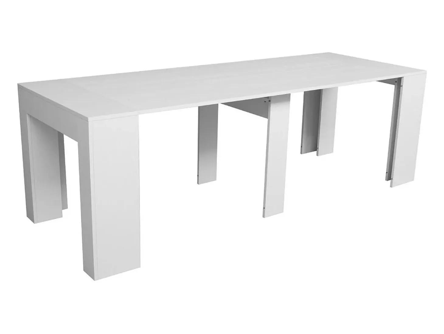 Mesa consola extensível 90x49/307 cm Extra Cinza Branca extensões internas