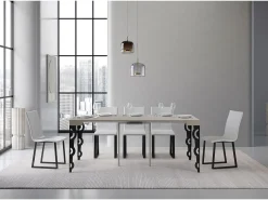 Mesa consola extensível 90x40/196 cm Karamay Small Cachemira quadro Antracite