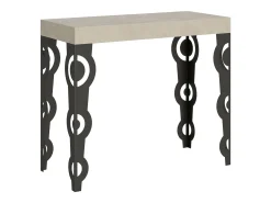 Mesa consola extensível 90x40/196 cm Karamay Small Cachemira quadro Antracite