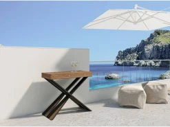 Mesa consola extensível 90x40/290 cm Diago Premium Abeto tingido quadro Antracite