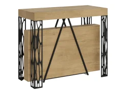 Mesa consola extensível 90x40/300 cm Kerpa carvalho natural quadro antracite