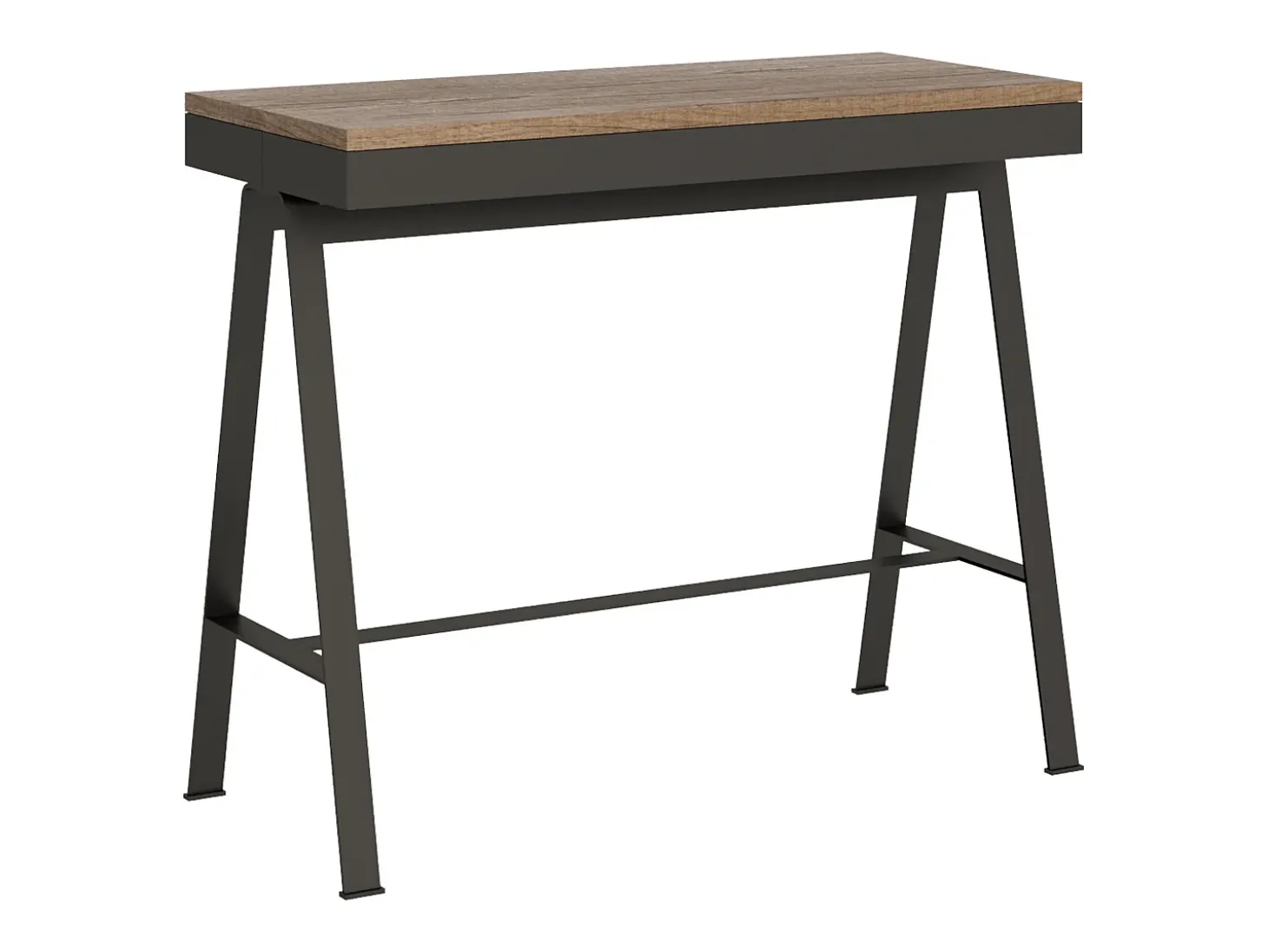 Mesa consola extensível 90x40/300 cm Banco Evolution Carvalho Natural quadro Antracite