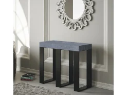 Mesa consola extensível 90x40/300 cm Sintesi Cimento quadro Antracite