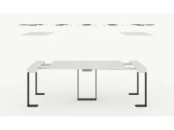Mesa consola extensível 90x40/300 cm Sintesi Cimento quadro Antracite