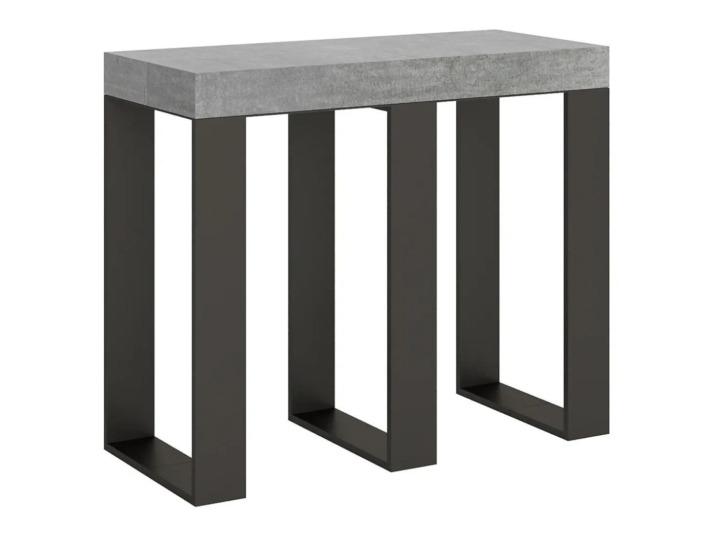Mesa consola extensível 90x40/300 cm Sintesi Cimento quadro Antracite