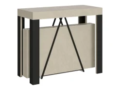 Mesa consola extensível 90x40/300 cm Tarax caxemira quadro antracite