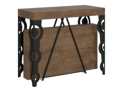 Mesa consola extensível 90x40/196 cm Aceres Small nogueira quadro antracite