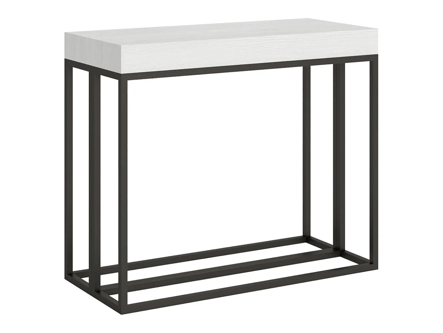 Mesa consola extensível 90x40/196 cm Epoca Small Cinza Branca quadro Antracite