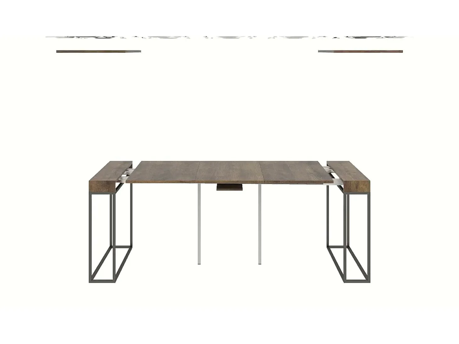 Mesa consola extensível 90x40/196 cm Epoca Small Cinza Branca quadro Antracite