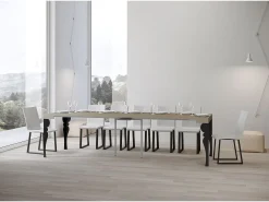 Mesa consola extensível 90x40/300 cm Paxon Cachemira quadro Antracite