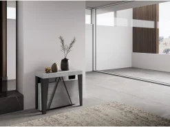 Mesa consola extensível 90x40/196 cm Algo Small cimento quadro antracite