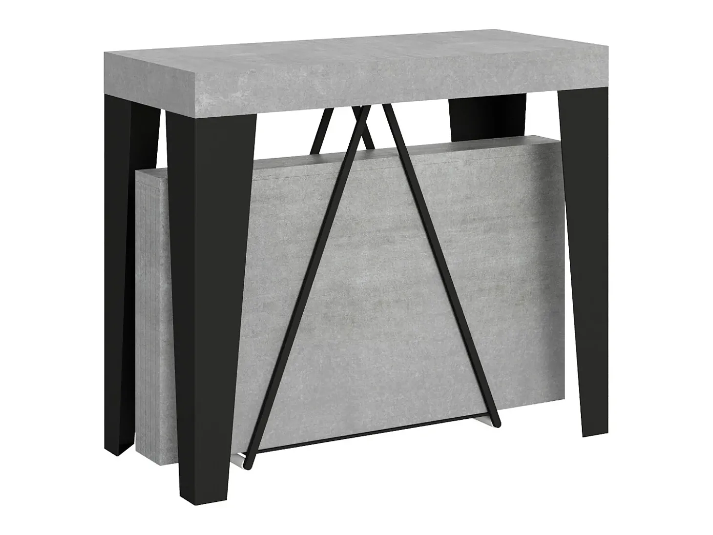 Mesa consola extensível 90x40/196 cm Algo Small cimento quadro antracite