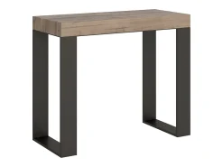 Mesa consola extensível 90x40/300 cm Tecno Premium Carvalho Natural quadro Antracite