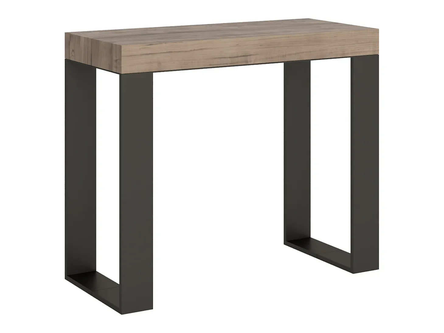 Mesa consola extensível 90x40/300 cm Tecno Premium Carvalho Natural quadro Antracite