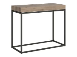 Mesa consola extensível 90x40/300 cm Nordica Carvalho Natural quadro Antracite