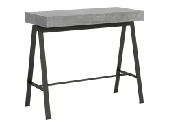 Mesa consola extensível 90x40/300 cm Banco Cimento quadro Antracite