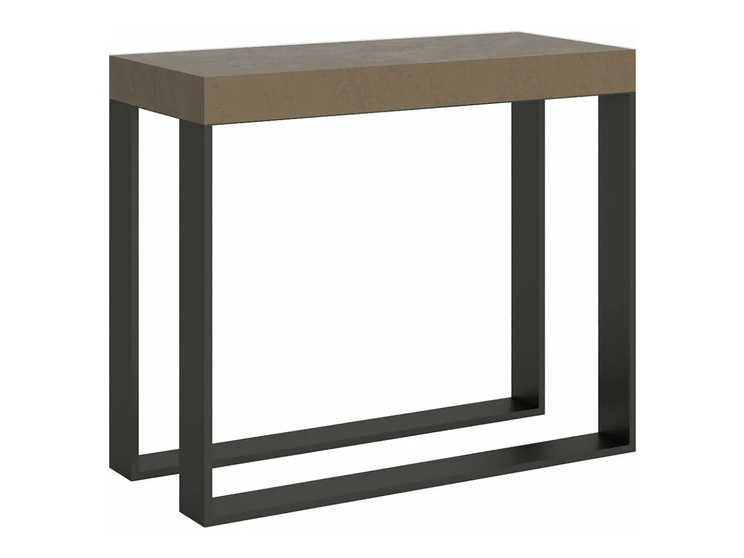 Mesa consola extensível 90x40/196 cm Elettra Small Tortora quadro Antracite