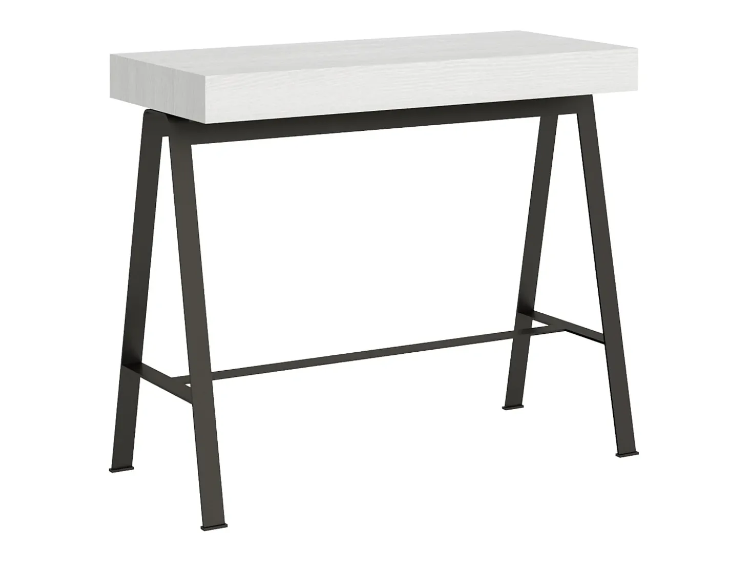 Mesa consola extensível 90x40/196 cm Banco Small Cinza Branca quadro Antracite