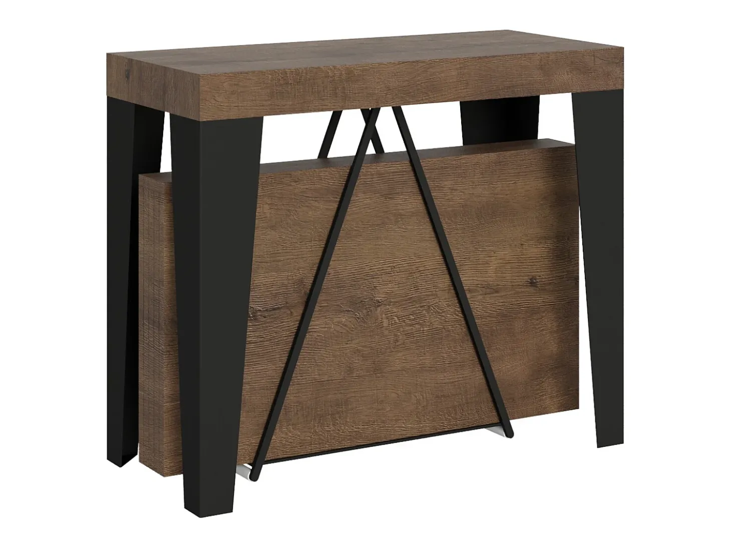 Mesa consola extensível 90x40/196 cm Algo Small nogueira quadro antracite