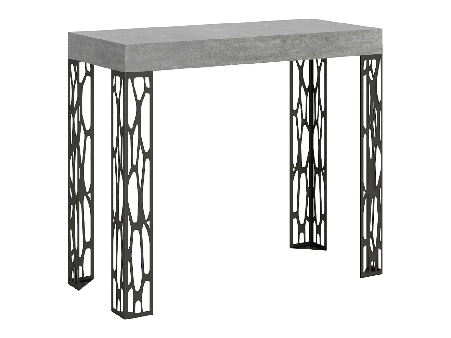 Mesa consola extensível 90x40/196 cm Ghibli Small Cimento quadro Antracite