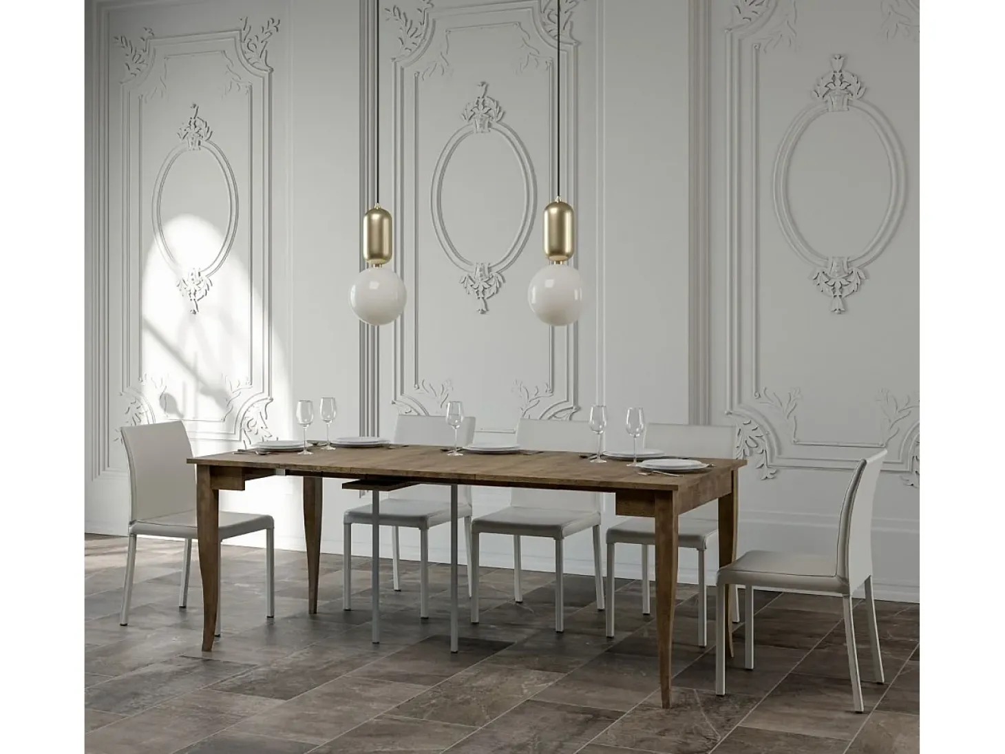 Mesa consola extensível 90x48/204 cm Sciabola Small Nogueira