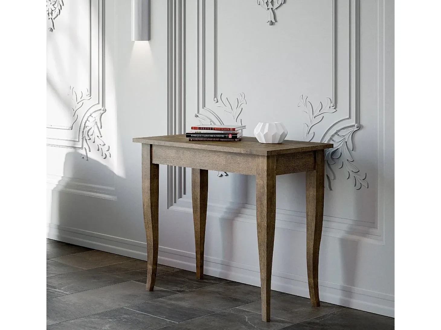 Mesa consola extensível 90x48/204 cm Sciabola Small Nogueira