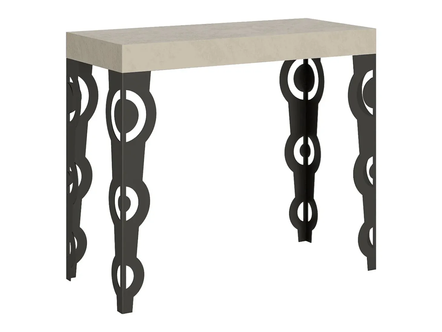 Mesa consola extensível 90x40/300 cm Karamay Cachemira quadro Antracite