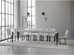 Mesa consola extensível 90x40/300 cm Karamay Cachemira quadro Antracite