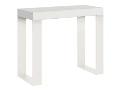 Mesa consola extensível 90x40/196 cm Tecno Small Cinza Branca quadro Branco