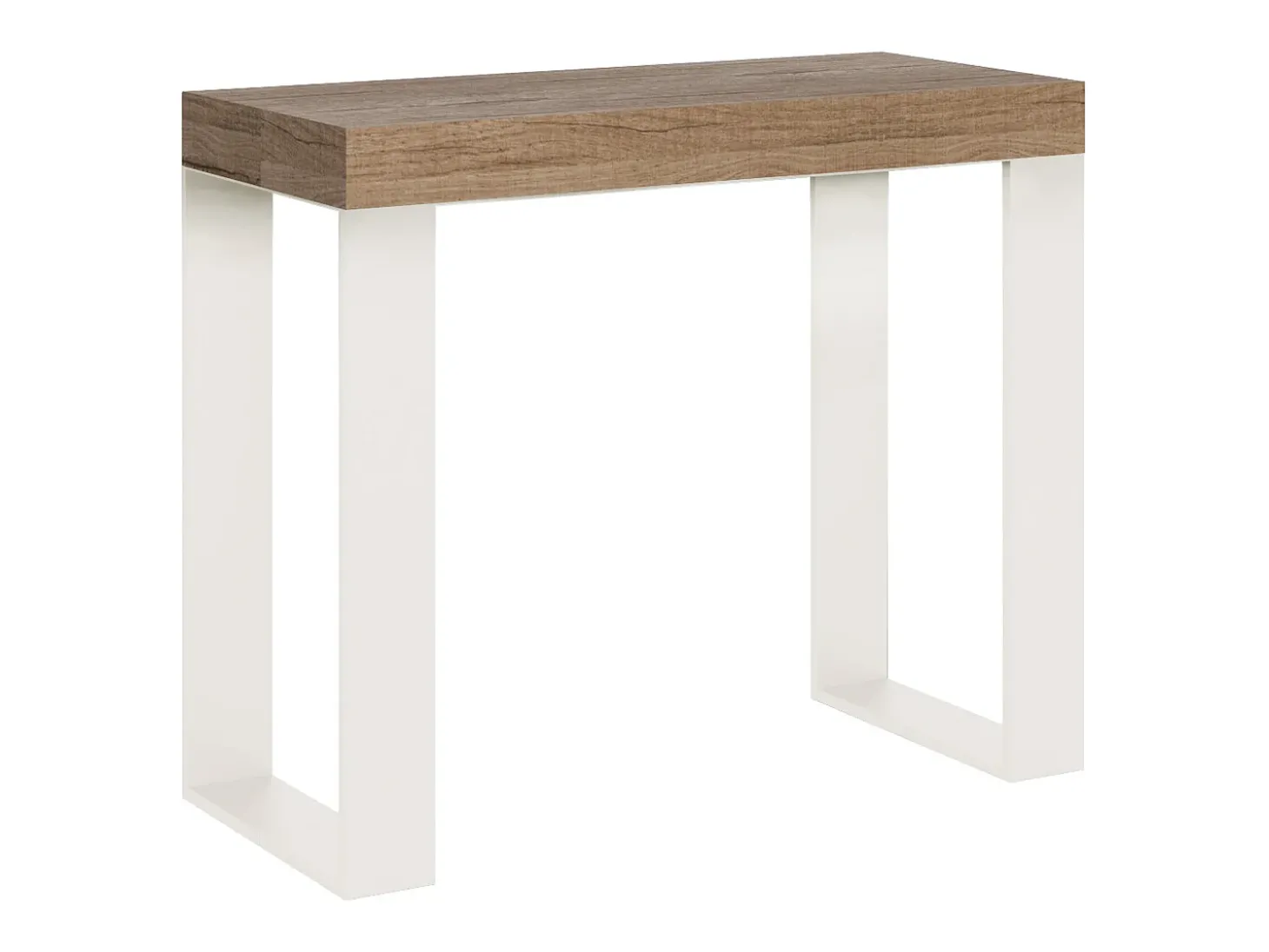Mesa consola extensível 90x40/196 cm Tecno Small Carvalho Natural quadro Branco