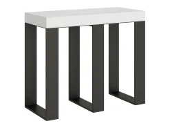 Mesa consola extensível 90x40/196 cm Sintesi Small Cinza Branca quadro Antracite