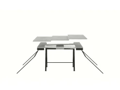 Mesa consola extensível 90x40/300 cm Banco Evolution Nogueira quadro Antracite