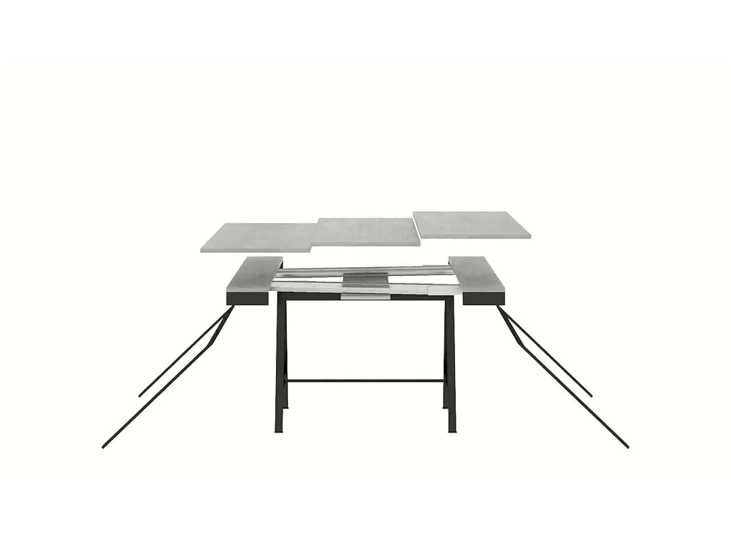 Mesa consola extensível 90x40/300 cm Banco Evolution Nogueira quadro Antracite