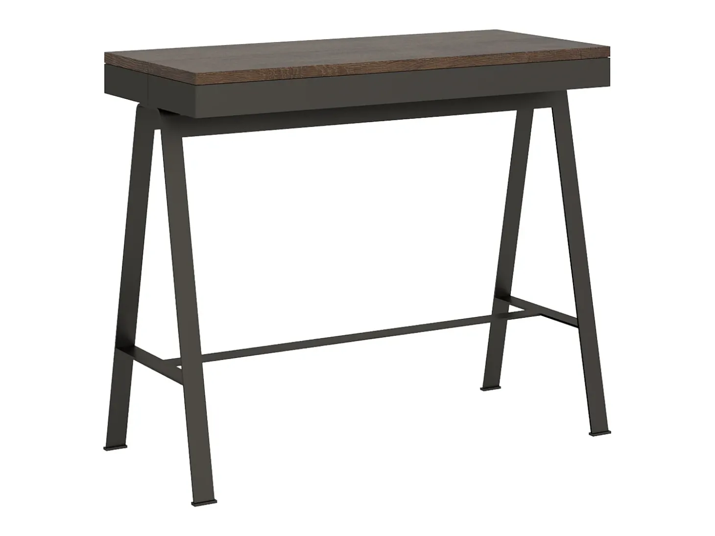 Mesa consola extensível 90x40/300 cm Banco Evolution Nogueira quadro Antracite