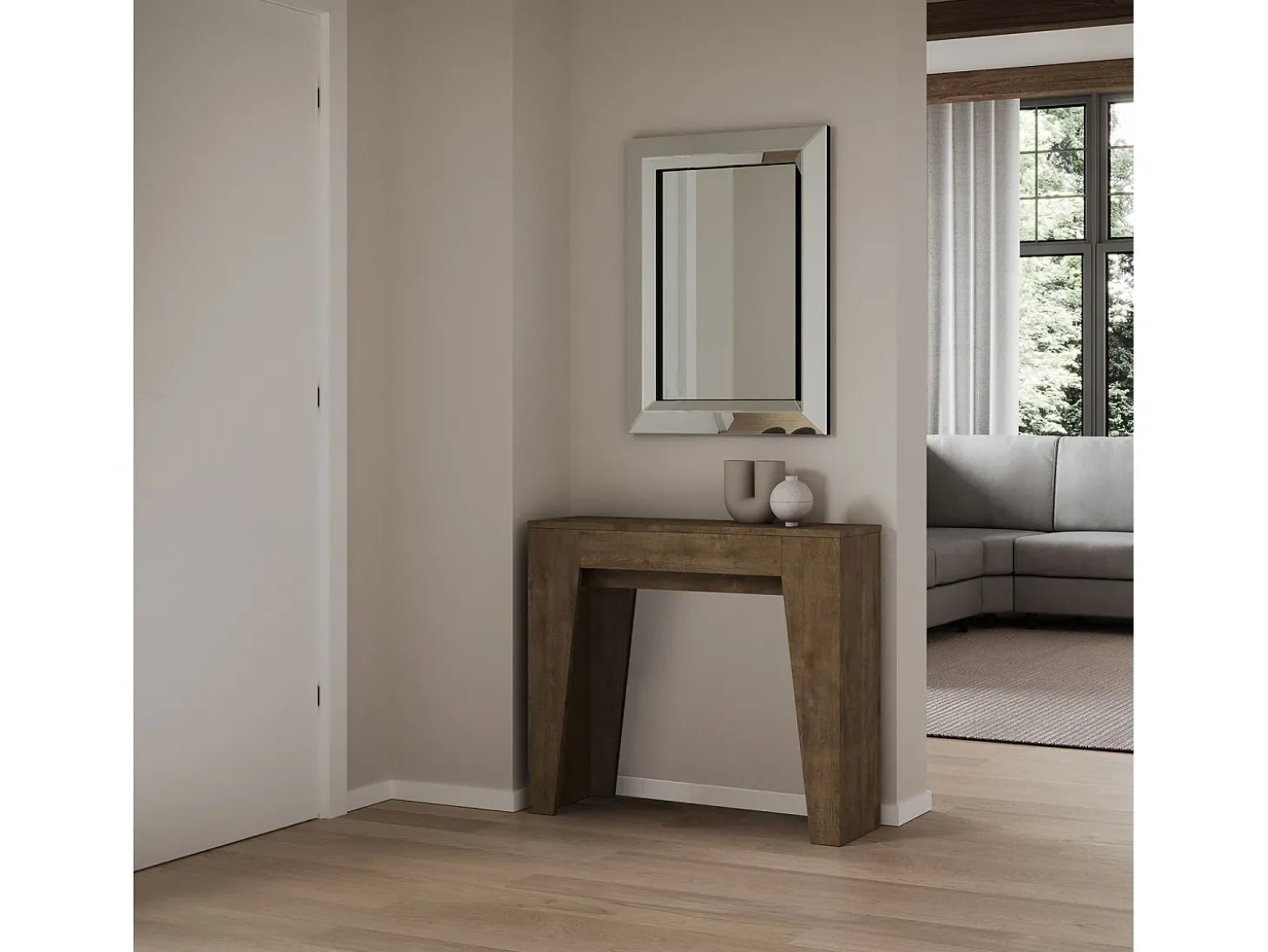 Mesa consola extensível 90x25/181 cm Narrow Nogueira