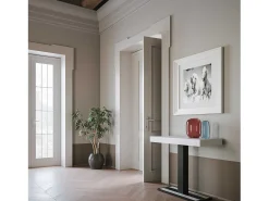Mesa consola extensível 90x40/300 cm Capital Cinza Branca quadro Antracite