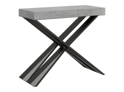 Mesa consola extensível 90x40/196 cm Diago Small Cimento quadro Antracite