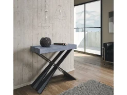 Mesa consola extensível 90x40/196 cm Diago Small Cimento quadro Antracite