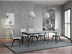 Mesa consola extensível 90x40/196 cm Banco Evolution Small Cinza Branca quadro Antracite