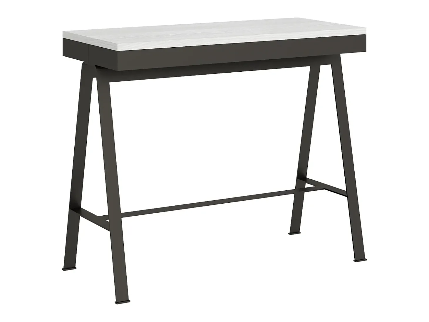 Mesa consola extensível 90x40/196 cm Banco Evolution Small Cinza Branca quadro Antracite