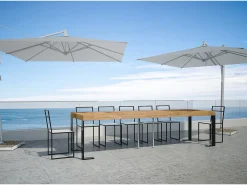 Mesa consola extensível 90x40/290 cm Tecno Premium Abeto tingido quadro Antracite