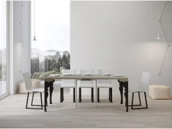 Mesa consola extensível 90x40/196 cm Paxon Small Cachemira quadro Antracite
