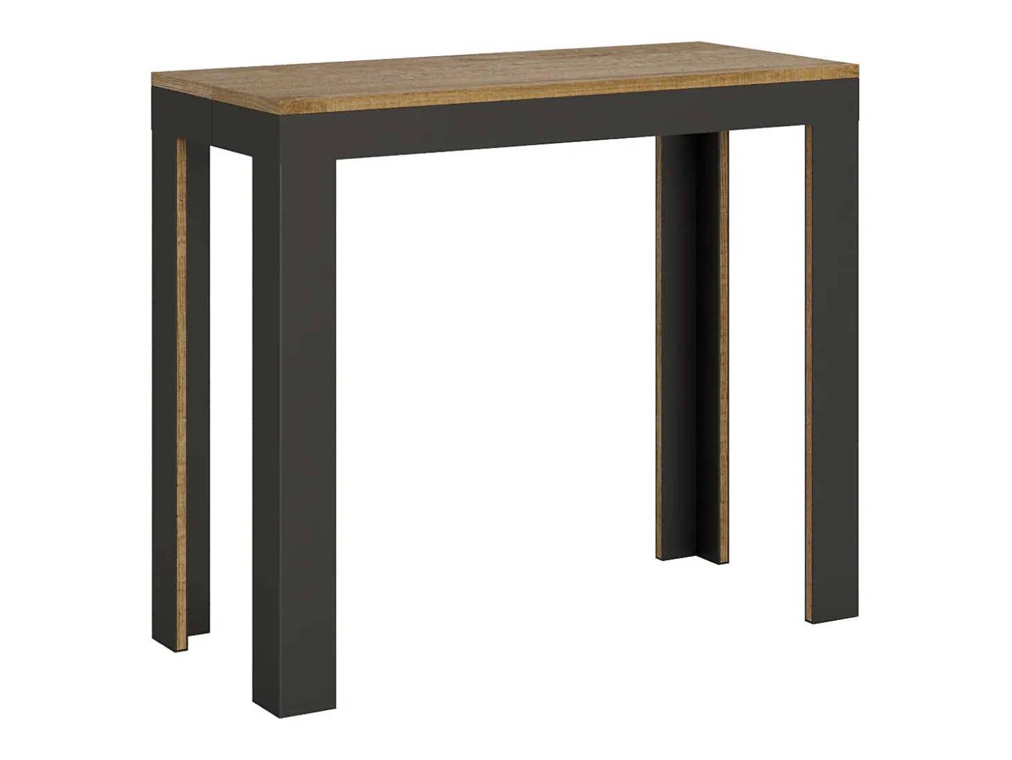 Mesa consola extensível 90x40/300 cm Linea Evolution Carvalho Natural quadro Antracite